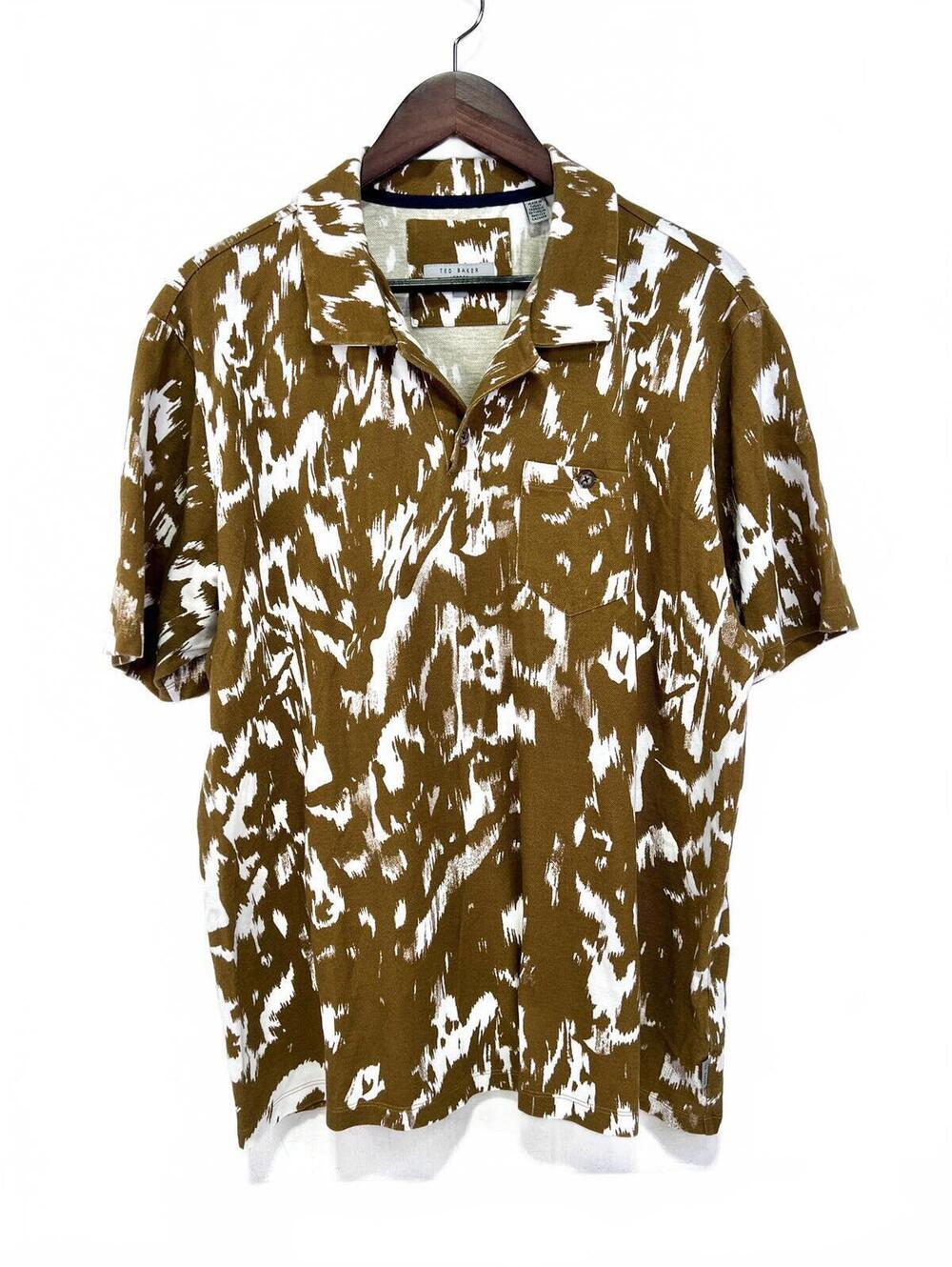 Ted Baker London Abstract Print Short Sleeve Button Front Shirt Size XXL